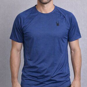 Spyder Active Performance T‑Shirt Men’s Large Blue Moisture‑Wicking Athletic Sho